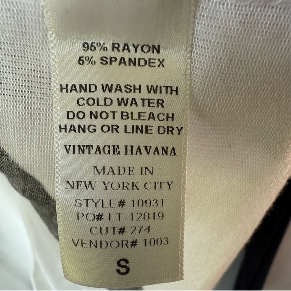 Vintage Havana long sleeve Black and White Top Small Peace Hippie boho - Picture 3 of 6